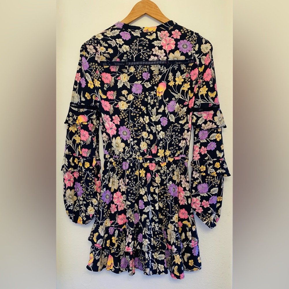 Spell Sayulita Frill Mini Dress Nightshade - Picture 5 of 8